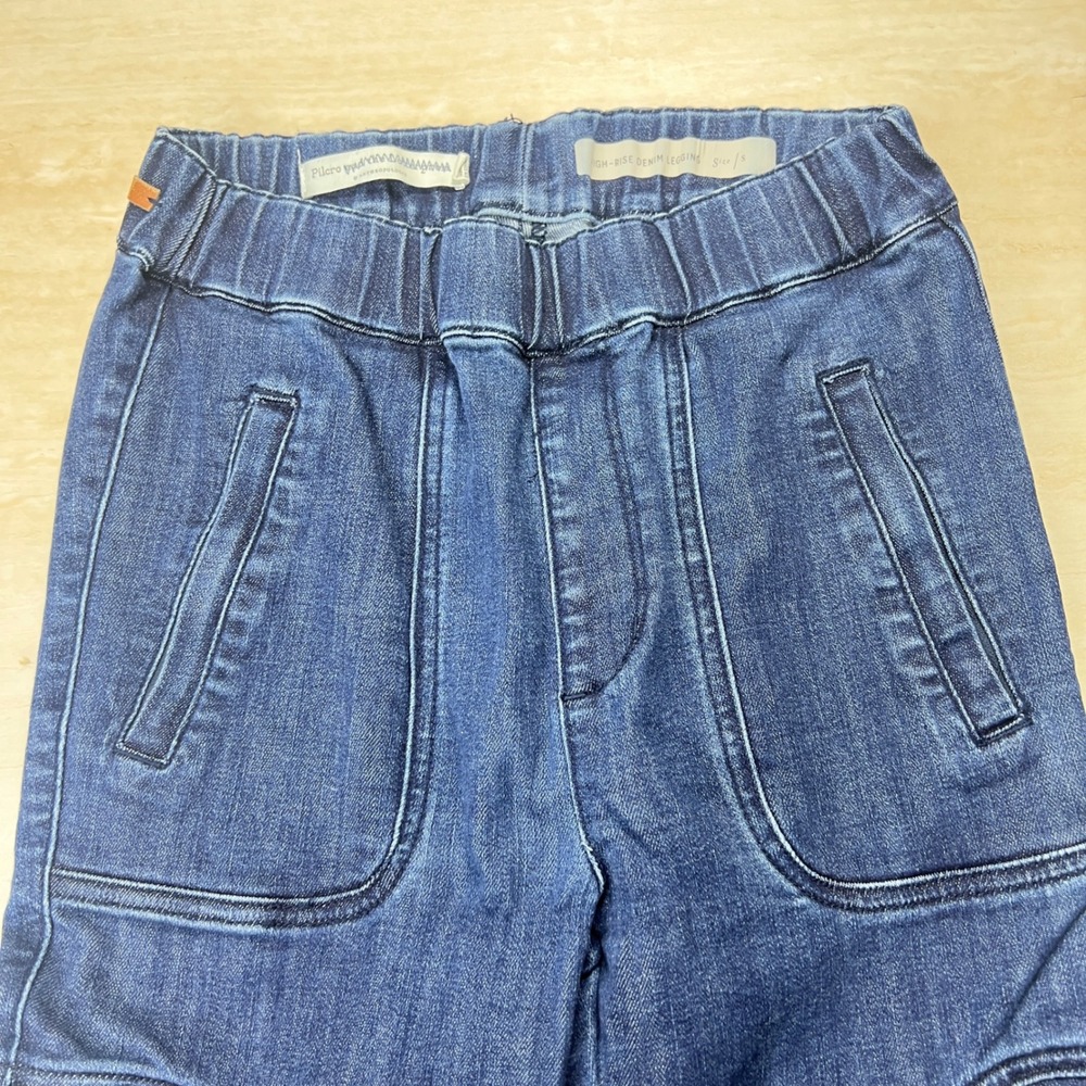 Pilcro Anthropologie High Rise Denim Legging Cargo Jeans Dark Wash Small A36 - Picture 14 of 14